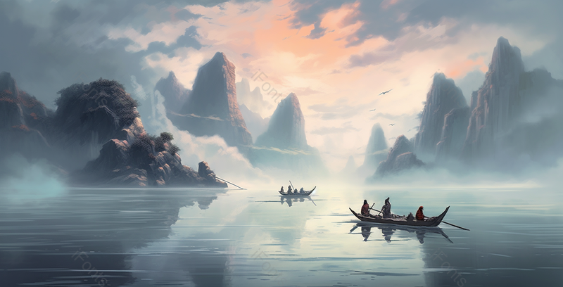 唯美中国风意境山水画手绘插画水墨画背景,插画/手绘图,插画/手绘图库,插画/手绘图下载,插画/手绘